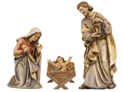Hl. Familie Jesukind in Holzwiege color, KO